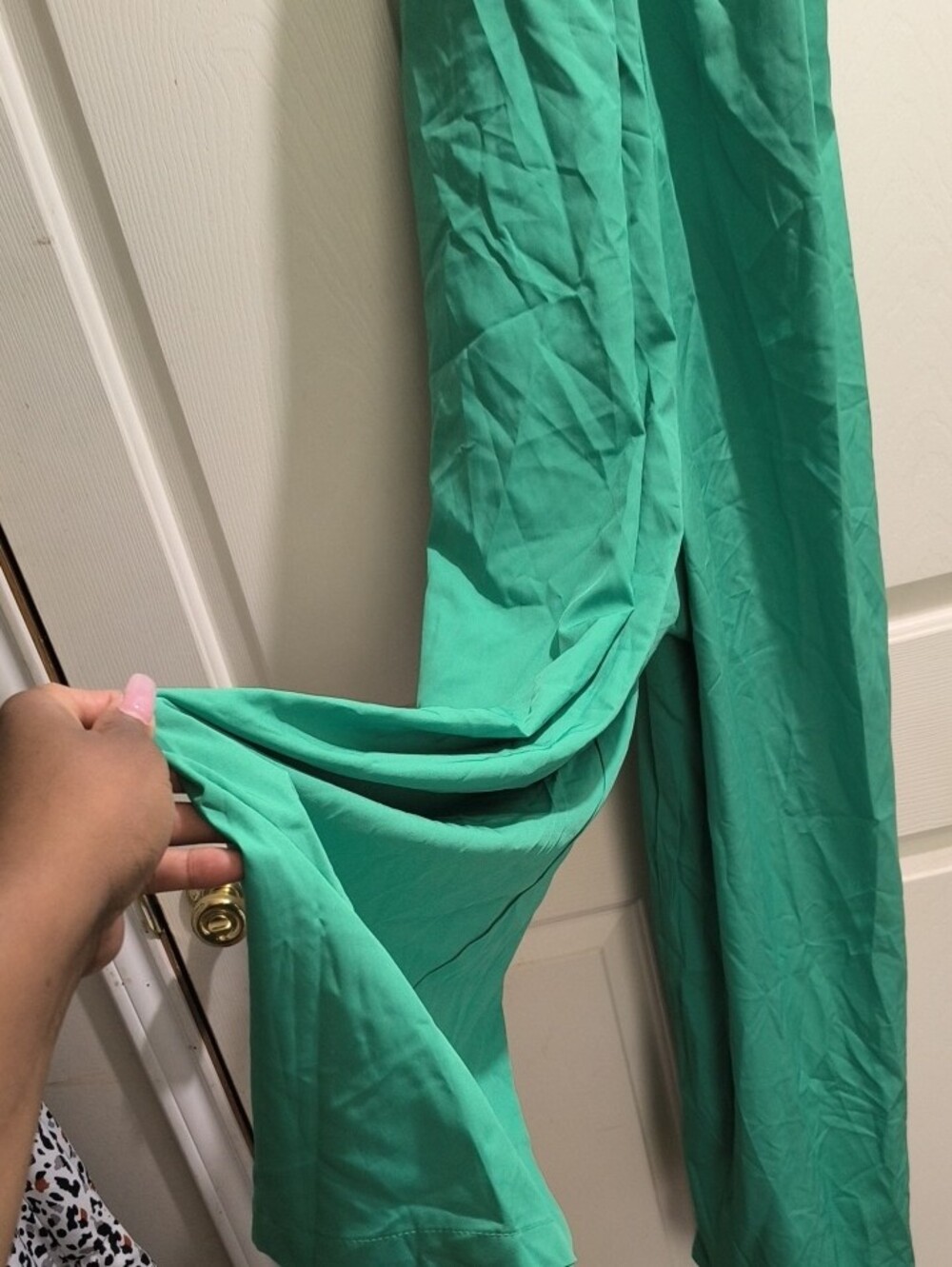 SHEIN Teal Green Halter Neck Wide-Leg Jumpsuit - Picture 3 of 5